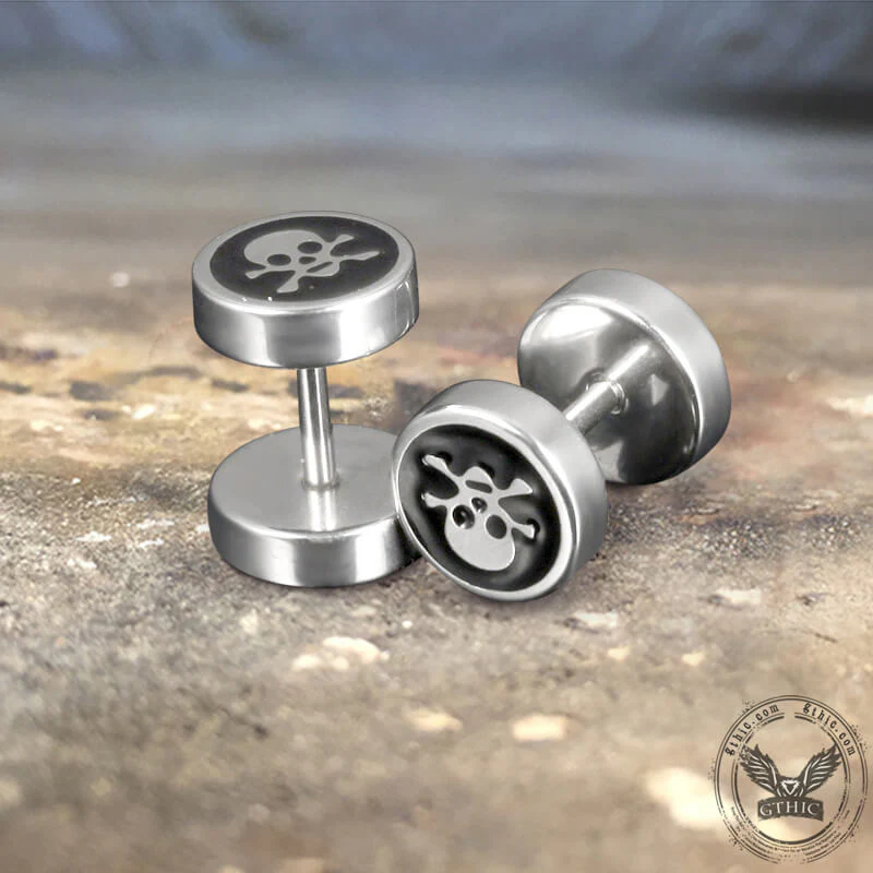 8942-round-stainless-steel-skull-stud-earring-3.webp Round Stainless Steel Skull Stud Earring
