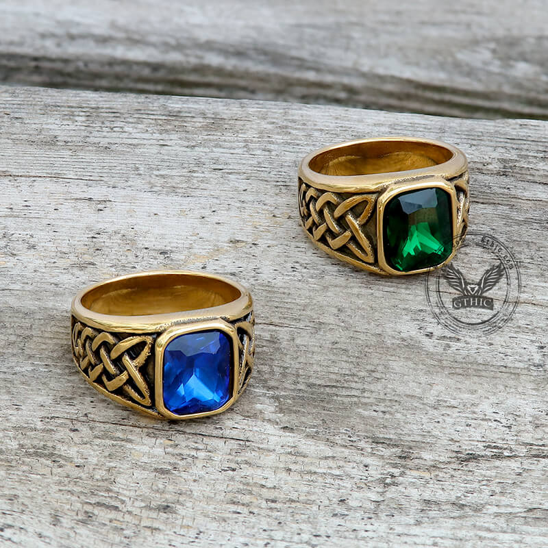 8943-viking-celtic-knot-gem-set-stainless-steel-ring-11.jpg Viking Celtic Knot Gem-set Stainless Steel Ring