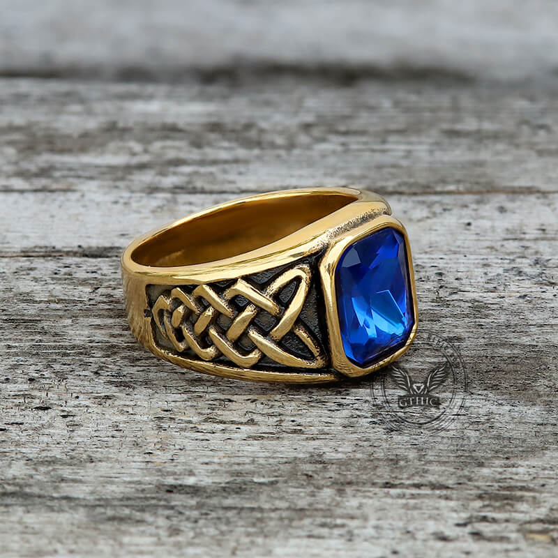 8943-viking-celtic-knot-gem-set-stainless-steel-ring-12.jpg Viking Celtic Knot Gem-set Stainless Steel Ring
