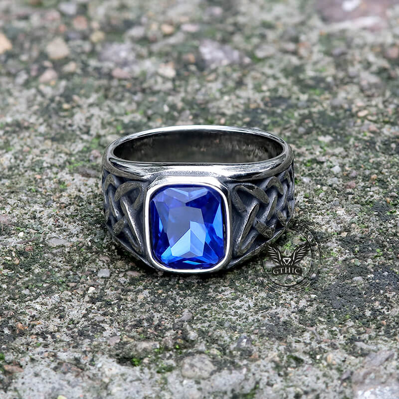 8943-viking-celtic-knot-gem-set-stainless-steel-ring-14.jpg Viking Celtic Knot Gem-set Stainless Steel Ring
