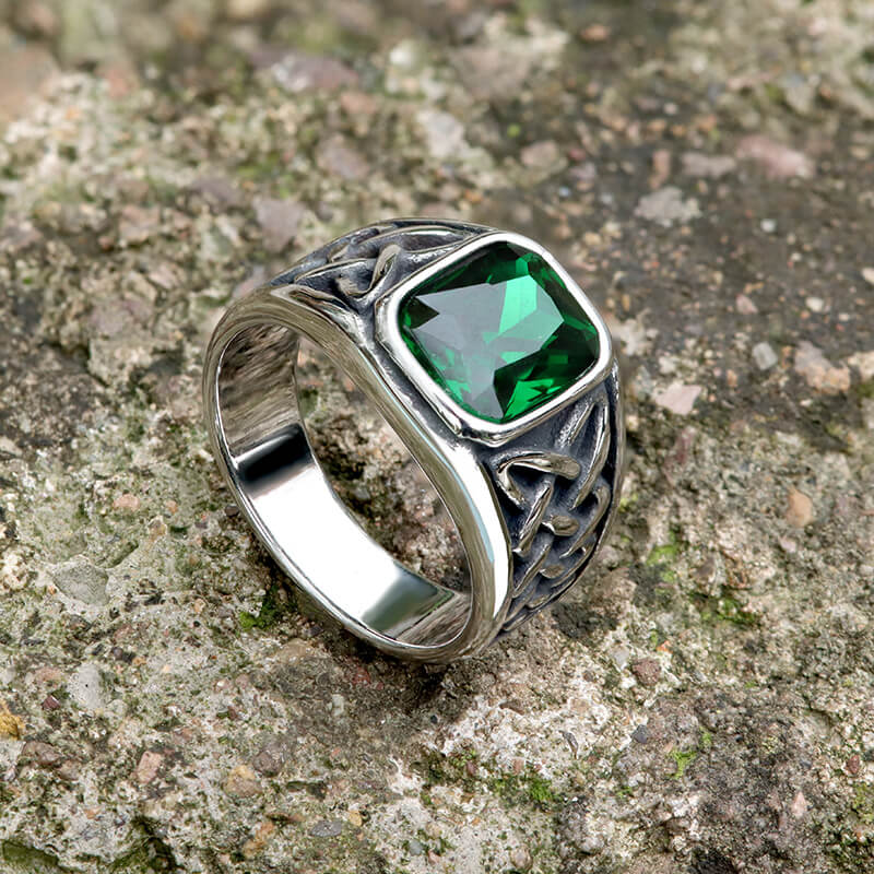 8943-viking-celtic-knot-gem-set-stainless-steel-ring-4.jpg Viking Celtic Knot Gem-set Stainless Steel Ring