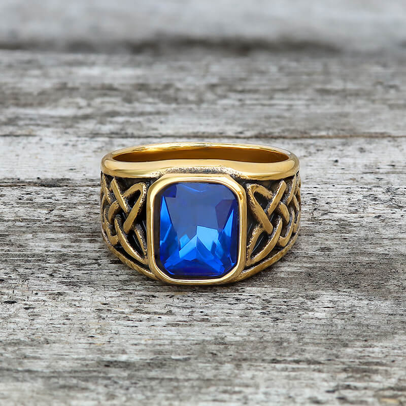 8943-viking-celtic-knot-gem-set-stainless-steel-ring-7.jpg Viking Celtic Knot Gem-set Stainless Steel Ring