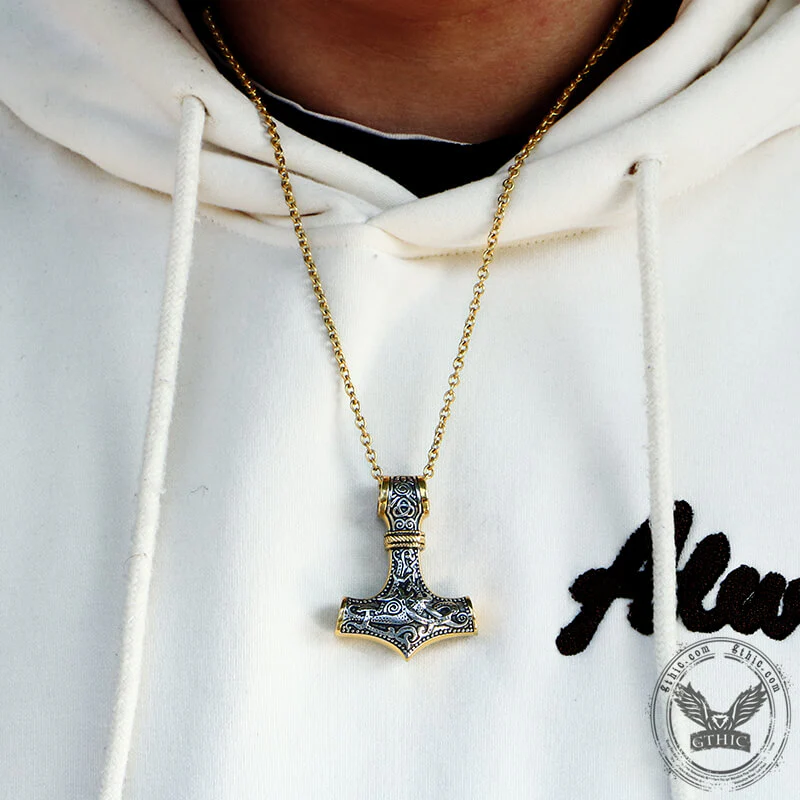 Nordic Thor’s Hammer Stainless Steel Pendant