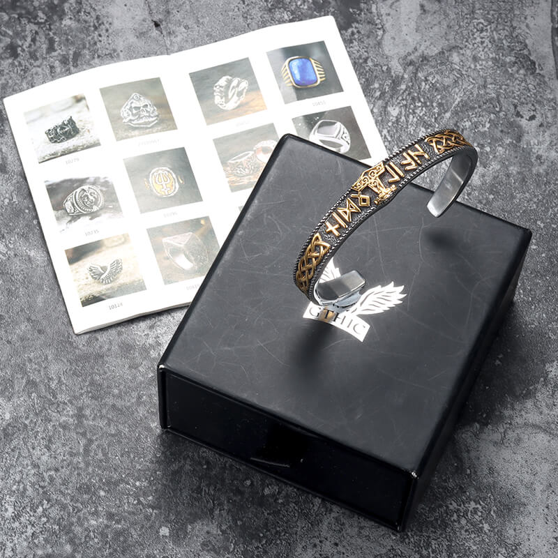 9081-celtic-knot-mjolnir-runes-stainless-steel-viking-bracelet-13.jpg Celtic Knot Mjolnir Runes Stainless Steel Viking Bracelet