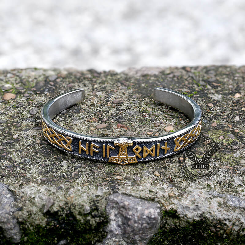 9081-celtic-knot-mjolnir-runes-stainless-steel-viking-bracelet-8.jpg Celtic Knot Mjolnir Runes Stainless Steel Viking Bracelet
