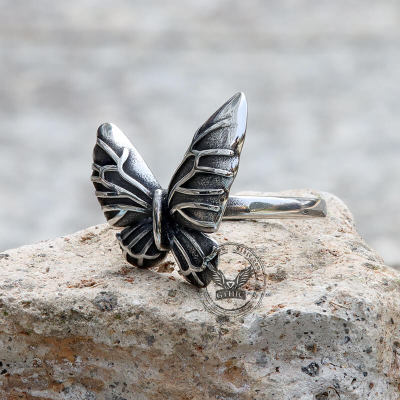 Vintage Butterfly Stainless Steel Animal Ring
