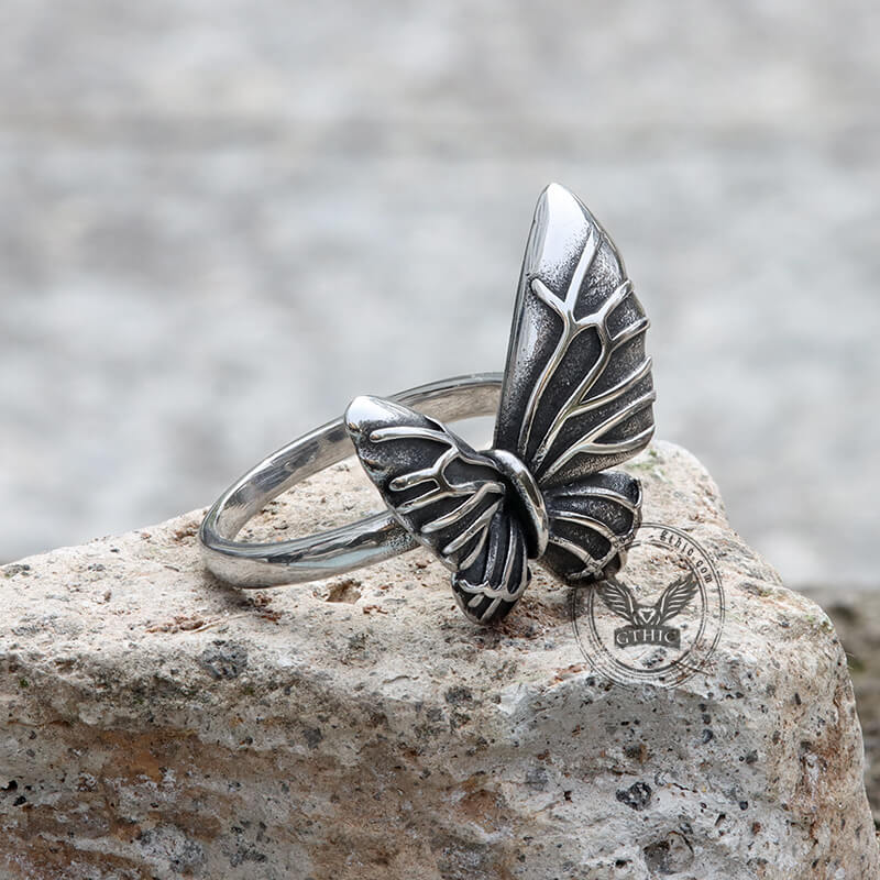 Vintage Butterfly Stainless Steel Animal Ring
