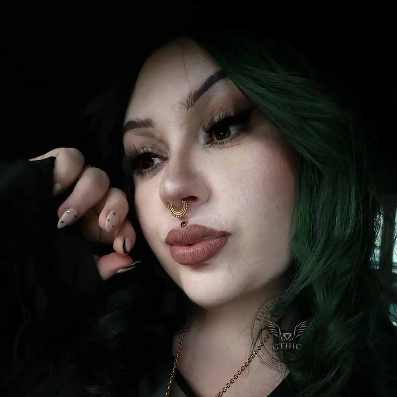 16G Beaded G23 Titanium Hinged Nose Ring