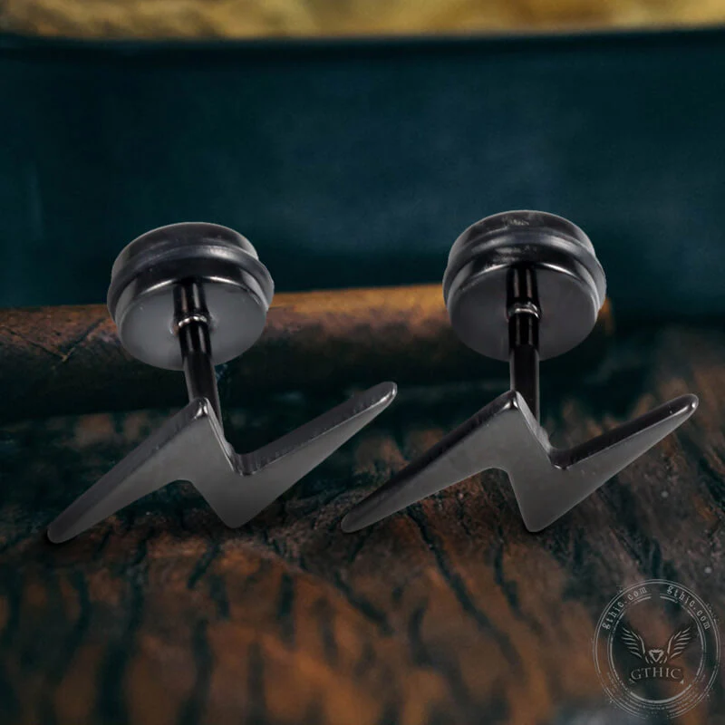 Lightning Stainless Steel Stud Earring