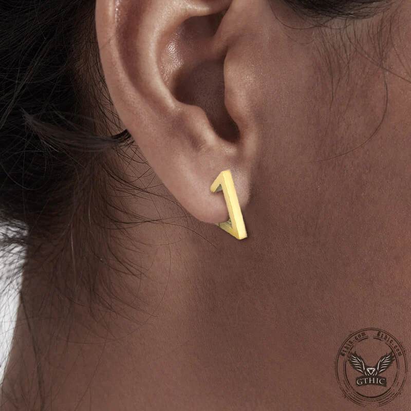 Geometric Triangle Stainless Steel Ear Cuffs