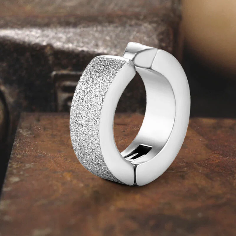 9330-punk-frosted-stainless-steel-hoop-ear-cuffs-4.webp Punk Frosted Stainless Steel Hoop Ear Cuffs