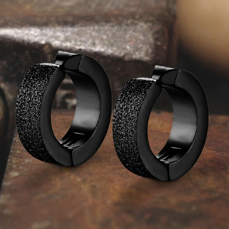 9330-punk-frosted-stainless-steel-hoop-ear-cuffs-7.webp Punk Frosted Stainless Steel Hoop Ear Cuffs