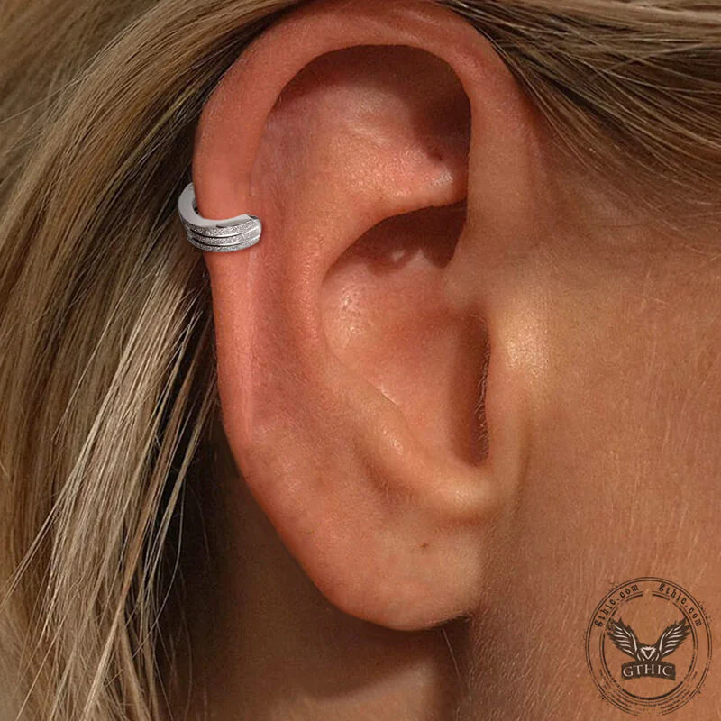 9339-frosted-geometric-stainless-steel-hoop-ear-cuffs-2.webp Frosted Geometric Stainless Steel Hoop Ear Cuffs