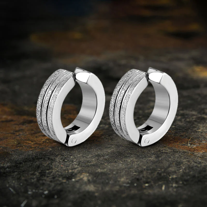 9339-frosted-geometric-stainless-steel-hoop-ear-cuffs-3.webp Frosted Geometric Stainless Steel Hoop Ear Cuffs