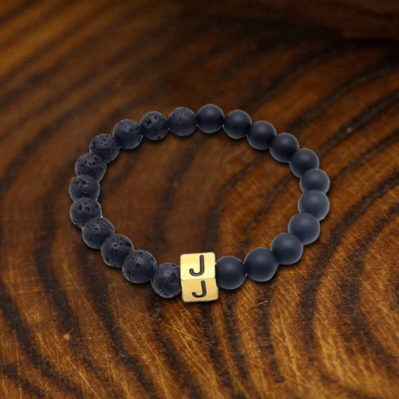 26 English Alphabet Stainless Steel Beads Bracelet
