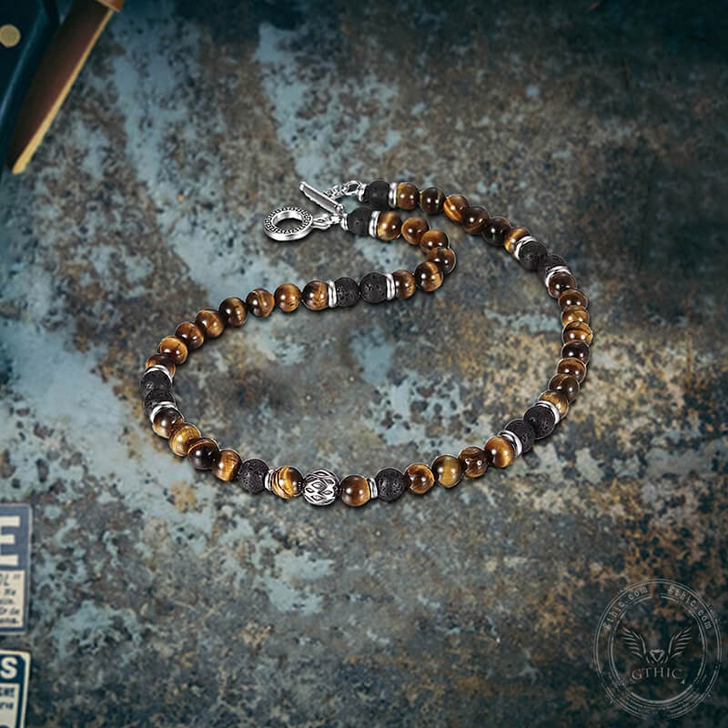 9432-tiger-eye-stone-stainless-steel-bead-necklace-4.jpg Tiger Eye Stone Stainless Steel Bead Necklace