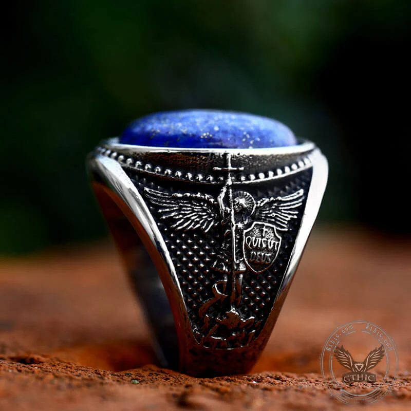 9527-lapis-lazuli-archangel-michael-stainless-steel-gemstone-ring-4.webp Lapis Lazuli Archangel Michael Stainless Steel Gemstone Ring