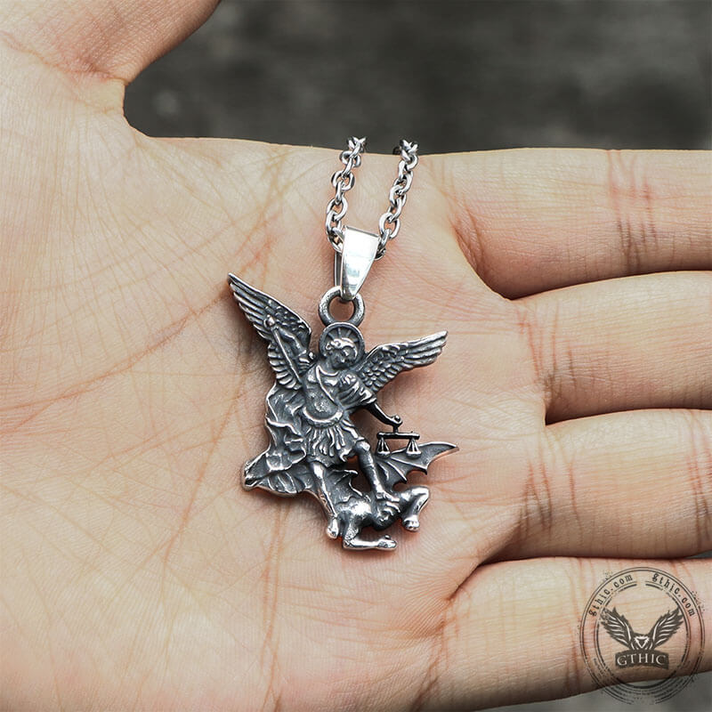 9794-st.-michael-archangel-stainless-steel-religion-pendant-2.jpg St. Michael Archangel Stainless Steel Religion Pendant