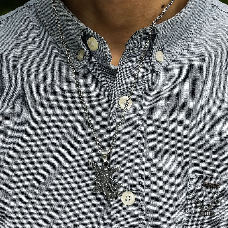 9794-st.-michael-archangel-stainless-steel-religion-pendant-4.jpg St. Michael Archangel Stainless Steel Religion Pendant
