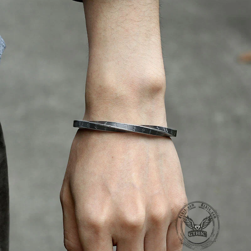 9812-viking-runes-twist-cuff-stainless-steel-bracelet-2.webp Viking Runes Twist Cuff Stainless Steel Bracelet