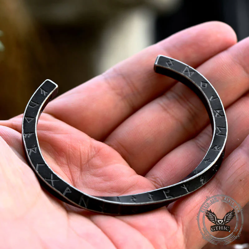 9812-viking-runes-twist-cuff-stainless-steel-bracelet-3.webp Viking Runes Twist Cuff Stainless Steel Bracelet