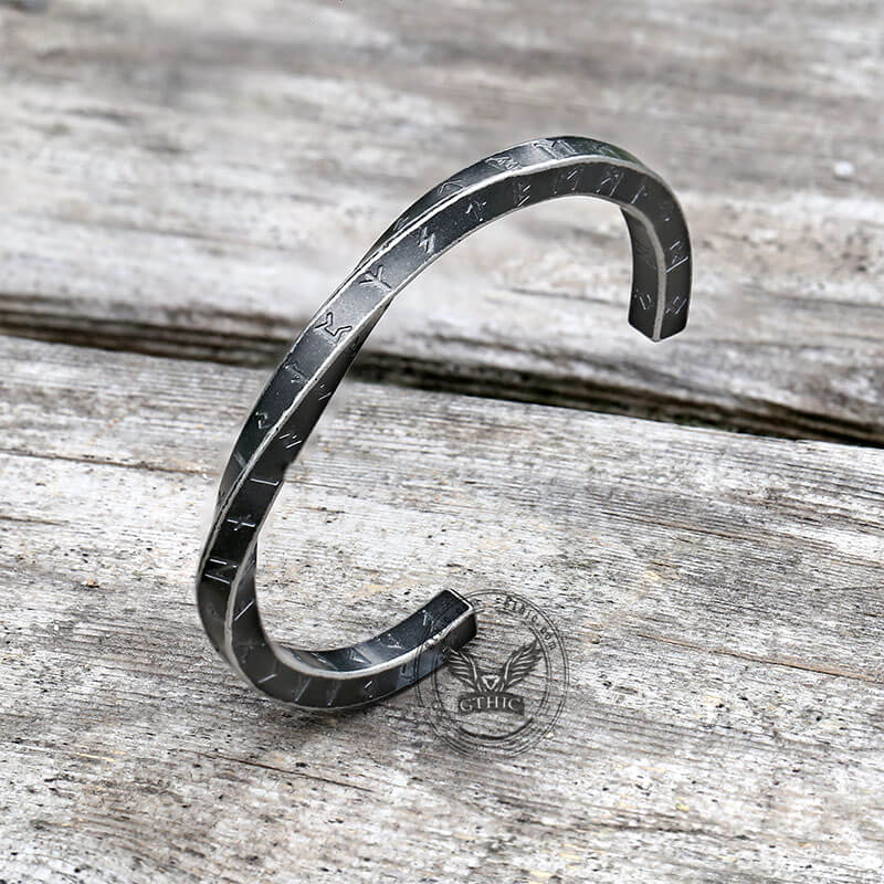 9812-viking-runes-twist-cuff-stainless-steel-bracelet-5.jpg Viking Runes Twist Cuff Stainless Steel Bracelet