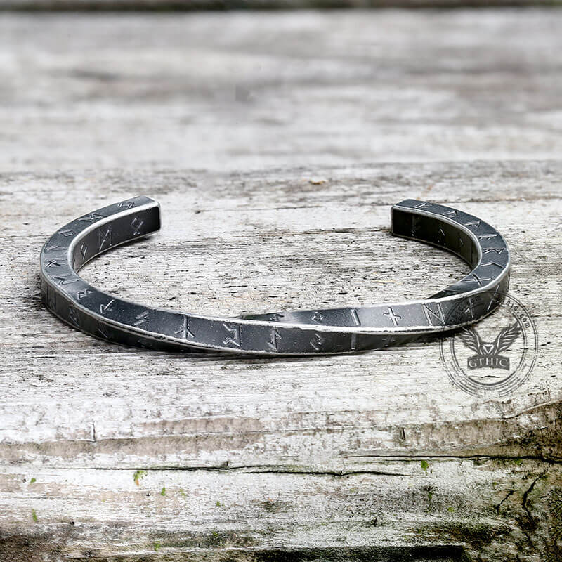 9812-viking-runes-twist-cuff-stainless-steel-bracelet-6.jpg Viking Runes Twist Cuff Stainless Steel Bracelet