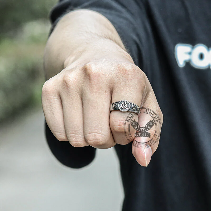 Simple Celtic Knot Stainless Steel Viking Ring